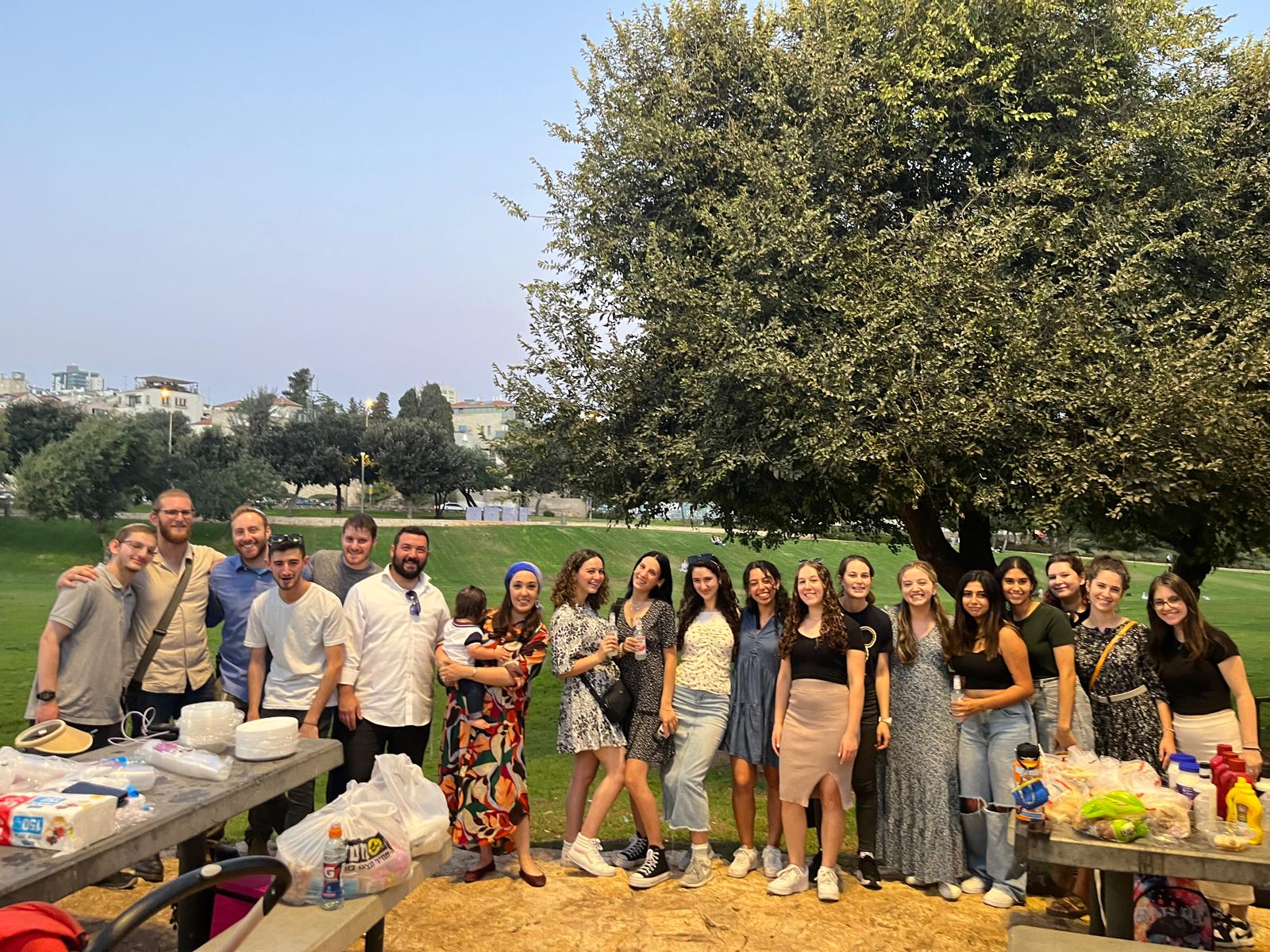 Full group at Gan Sacher BBQ